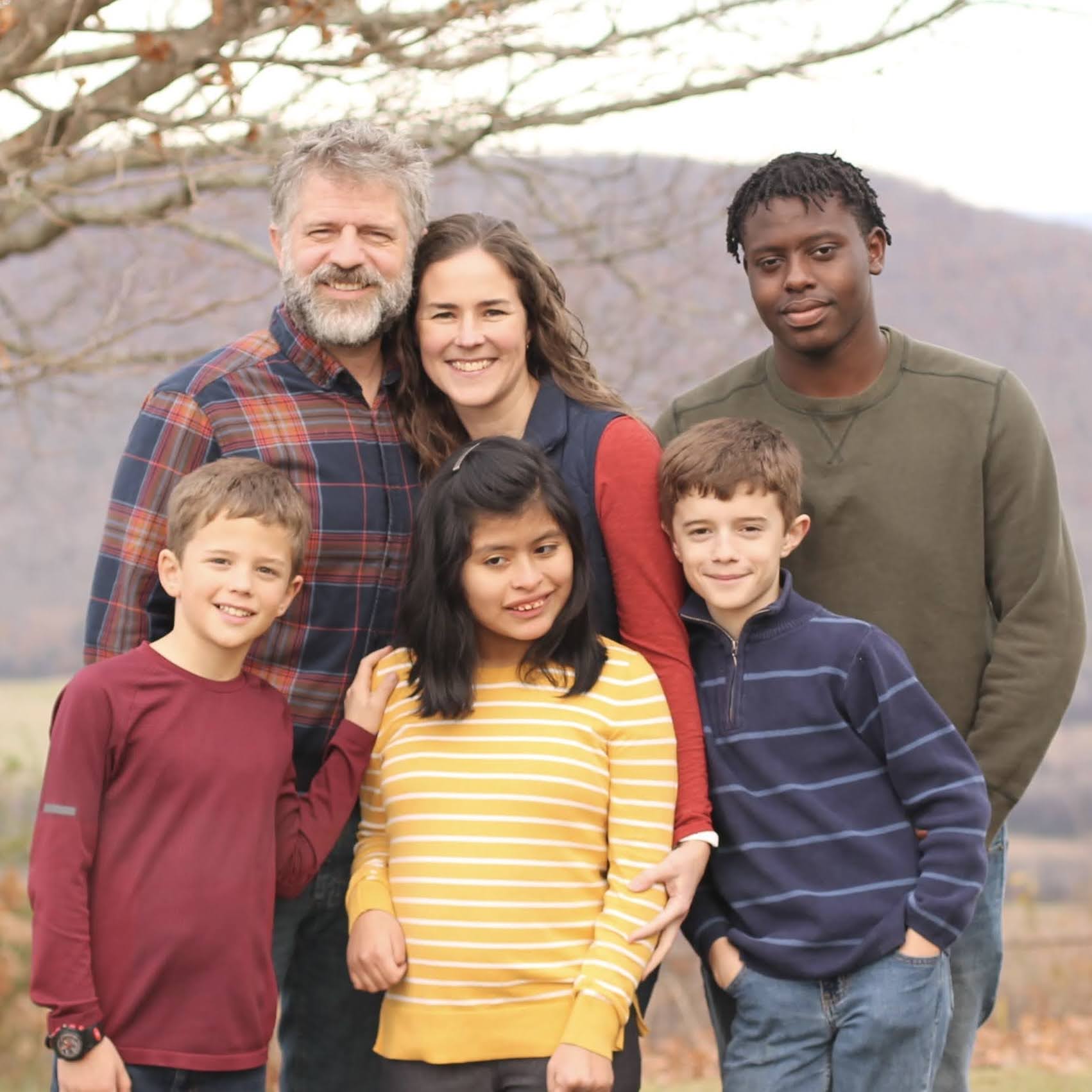 David with his wife and four kids